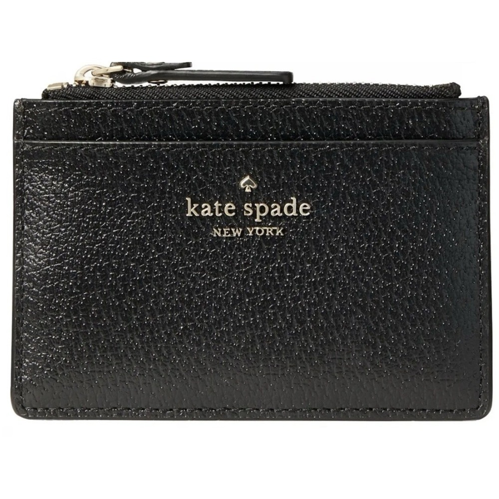 Kate Spade‎ Adi black pebbled leather card case/coin purse New
